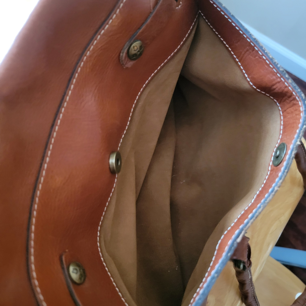 Patricia Nash Brown Leather Satchel - Picture 5 of 7